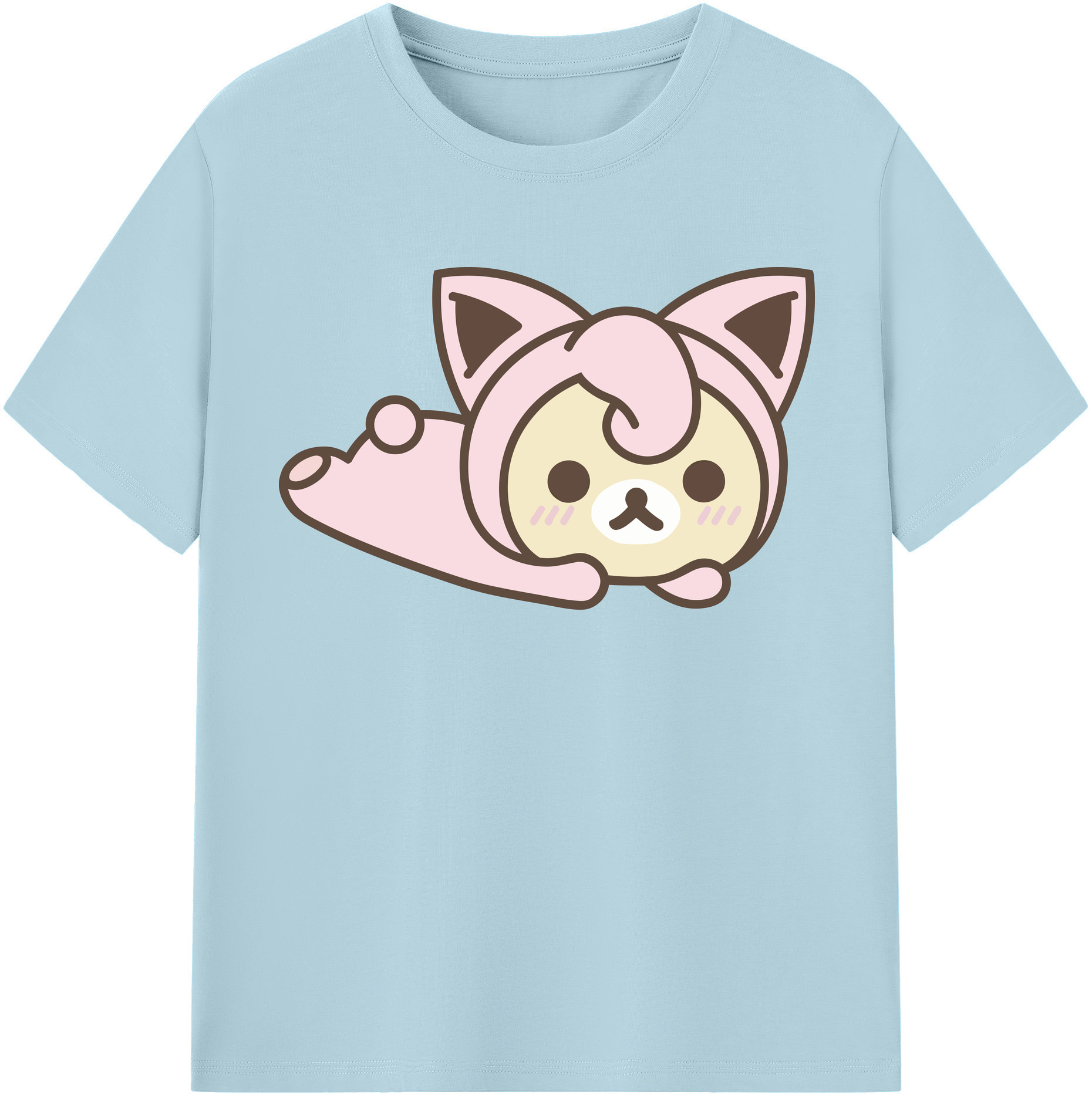 （画像用） リラックマ リラックマ キイロイトリ Rilakkuma Korilakkuma Kiiroitori 綿100％半袖Tシャツ（フロントプリント）